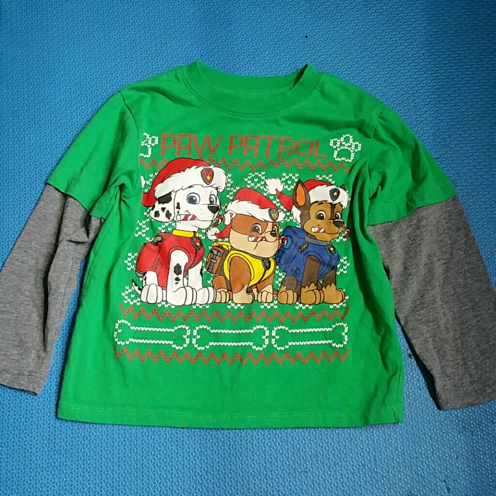 Paw Patrol christmas shirt long sleeves size 3t